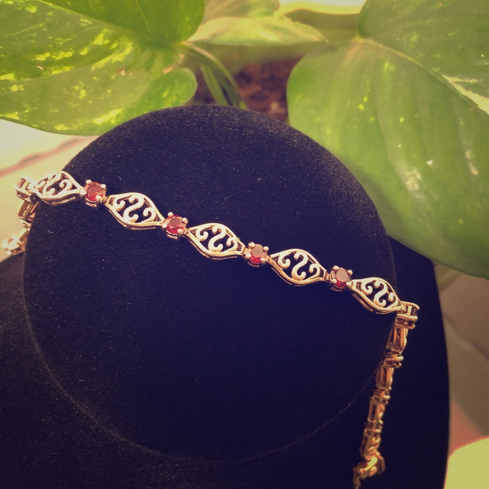 Garnet Tennis Bracelet